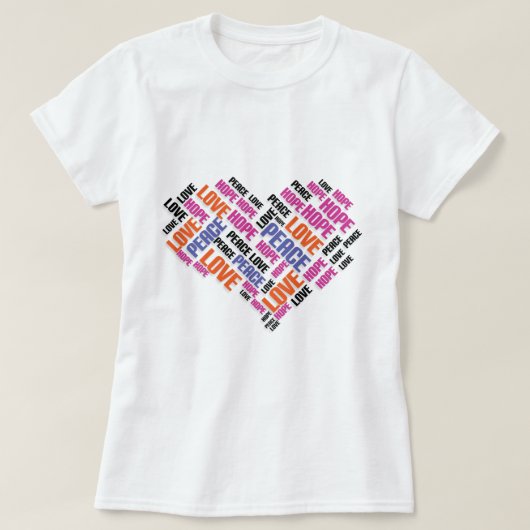 VREDESHOPE - Stijlvolle Word Cloud T-shirt (Design voorkant)