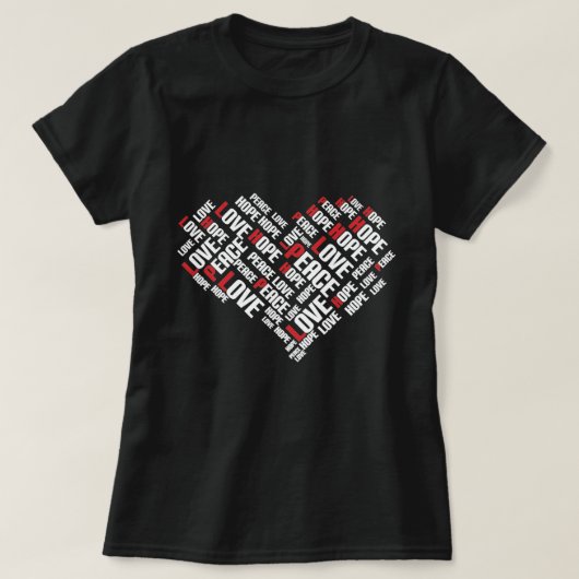VREDESHOPE - Stijlvolle Word Cloud T-shirt (Design voorkant)