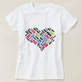 VREDESHOPE - Stijlvolle Word Cloud T-shirt