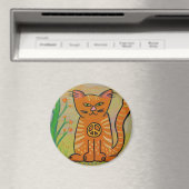 Vredeskat met bloemen magneet (Insitu (Vaatwasser))