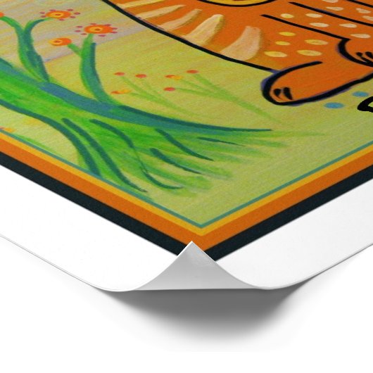 Vredeskat met bloemen poster (Hoek)