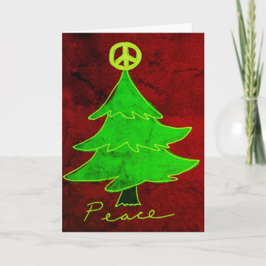 Vredeskerstboom Abstracte Kunst Kaart (Voorkant)