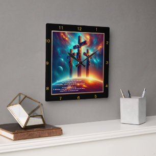 Vredesklok: gepersonaliseerde gave van geloof vierkante klok