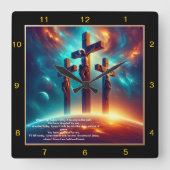 Vredesklok: gepersonaliseerde gave van geloof vierkante klok (Voorkant)