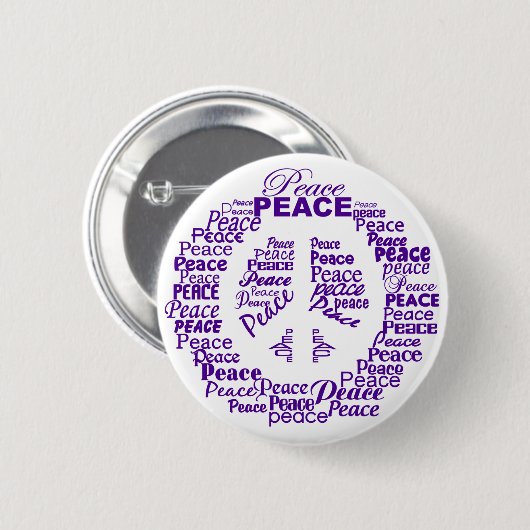 Vredesknop - paars ronde button 5,7 cm (Voorkant /achterkant)