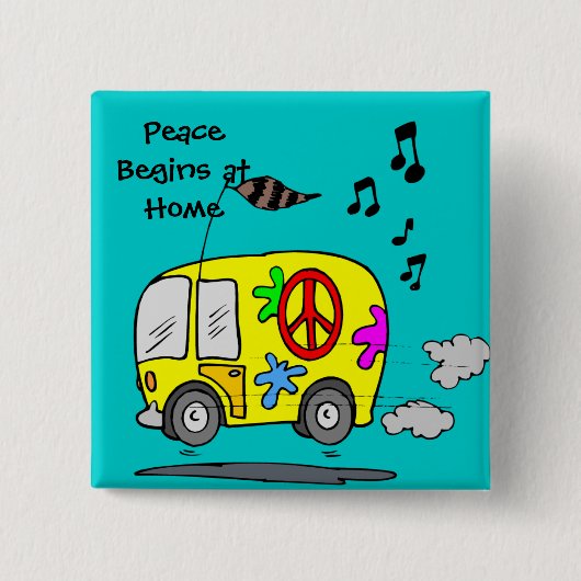 vredesknop vierkante button 5,1 cm (Voorkant)