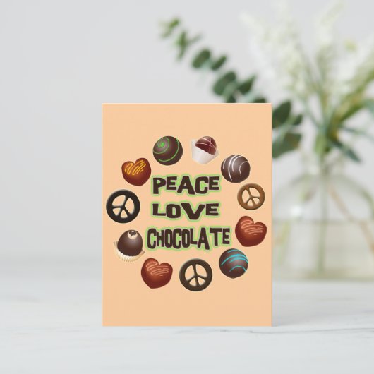 VREDESKOCOLAAT BRIEFKAART (Staand voorkant)