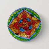 Vredeskompas Mandala Ronde Badge Button 5,7 Cm (Voorkant)