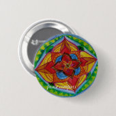 Vredeskompas Mandala Ronde Badge Button 5,7 Cm (Voorkant /achterkant)