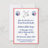 Vredeskorps dat een partijuitnodiging afwijst kaart (Achterkant)