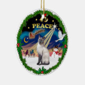 Vredeskrans - Blue Point Siamese Keramisch Ornament (Rechts)
