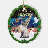 Vredeskrans - Blue Point Siamese Keramisch Ornament (Links)
