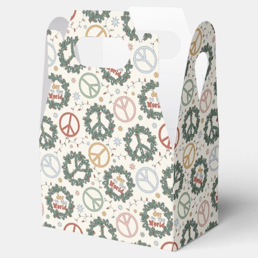 Vredeskransen en vreugde voor het wereldpatroon bedankdoosjes (Geopend)