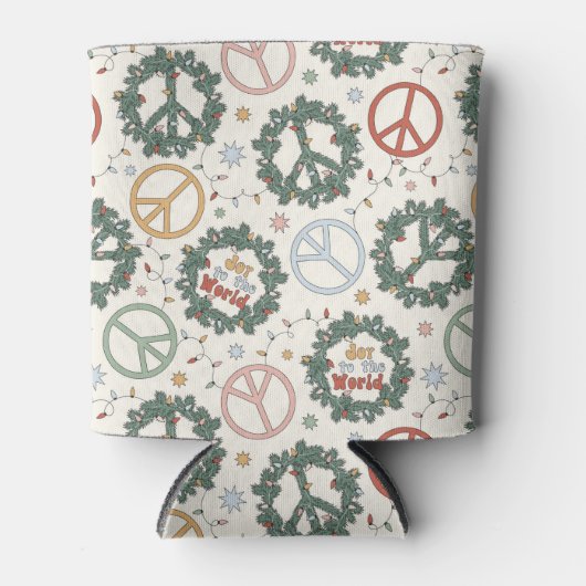 Vredeskransen en vreugde voor het wereldpatroon blikjeskoeler (Voorkant)