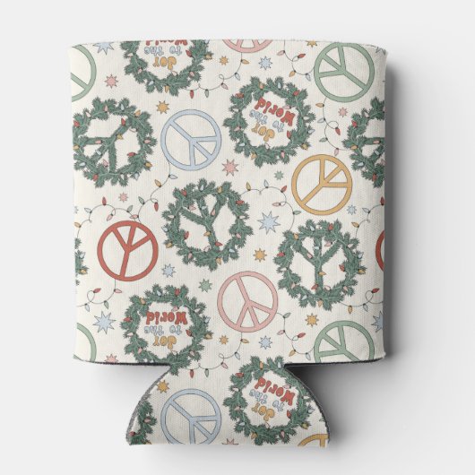 Vredeskransen en vreugde voor het wereldpatroon blikjeskoeler (Achterkant)