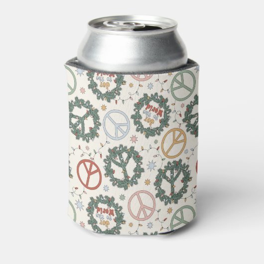 Vredeskransen en vreugde voor het wereldpatroon blikjeskoeler (Blikje Achterkant)