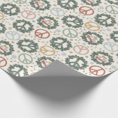 Vredeskransen en vreugde voor het wereldpatroon cadeaupapier (Hoek)