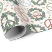 Vredeskransen en vreugde voor het wereldpatroon cadeaupapier (Rol Hoek)