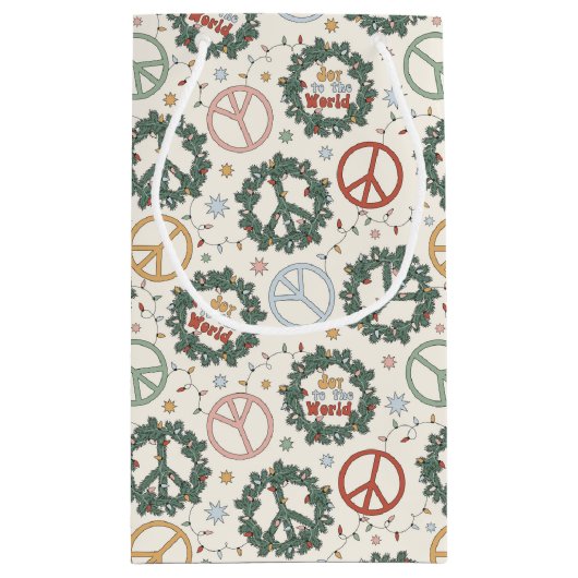 Vredeskransen en vreugde voor het wereldpatroon klein cadeauzakje (Achterkant)