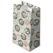 Vredeskransen en vreugde voor het wereldpatroon klein cadeauzakje (Achterkant Gekanteld)