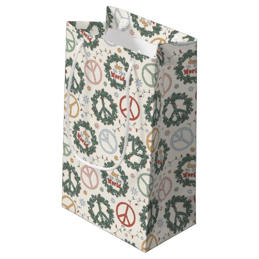 Vredeskransen en vreugde voor het wereldpatroon klein cadeauzakje (Achterkant Gekanteld)