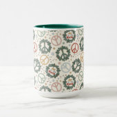 Vredeskransen en vreugde voor het wereldpatroon mok (Midden)