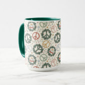 Vredeskransen en vreugde voor het wereldpatroon mok (Voorkant links)