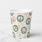 Vredeskransen en vreugde voor het wereldpatroon papieren bekers (Achterkant)