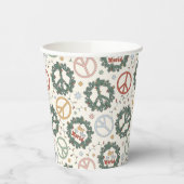 Vredeskransen en vreugde voor het wereldpatroon papieren bekers (Links)