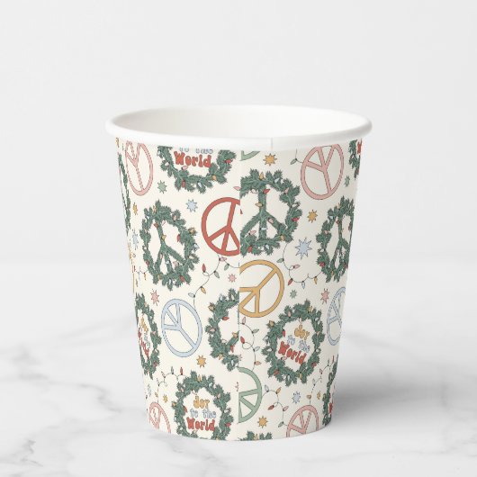 Vredeskransen en vreugde voor het wereldpatroon papieren bekers (Rechts)