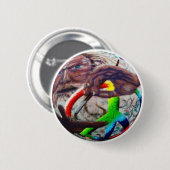 Vredeskunstenaar op Sphere Ronde Button 5,7 Cm (Voorkant /achterkant)