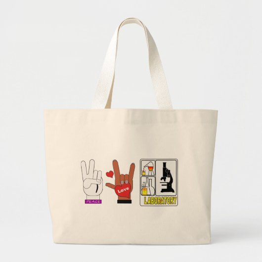 VREDESLABORATOORY GROTE TOTE BAG (Voorkant)