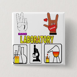 VREDESLABORATOORY VIERKANTE BUTTON 5,1 CM