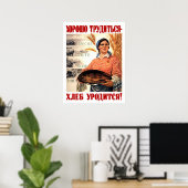 Vredesland en brood, vrouw, Sovjet-propaganda Poster (Thuiskantoor)