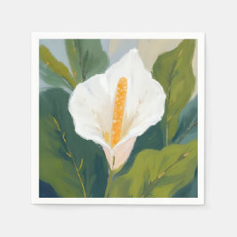 Vredeslelie Bloem Schilderen Aquarel Bloemstuk Servet