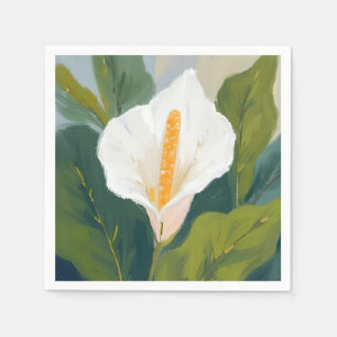 Vredeslelie Bloem Schilderen Aquarel Bloemstuk Servet