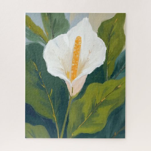 Vredeslelie Bloem Schilderij Legpuzzel (Verticaal)