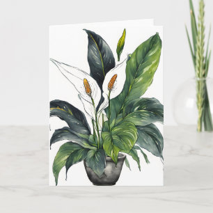 Vredeslelie - Waterverf bloemen Kaart