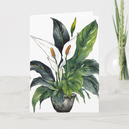 Vredeslelie - Waterverf bloemen Kaart (Voorkant)