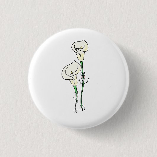 vredeslelies, leuk bloemthema ronde button 3,2 cm (Voorkant)