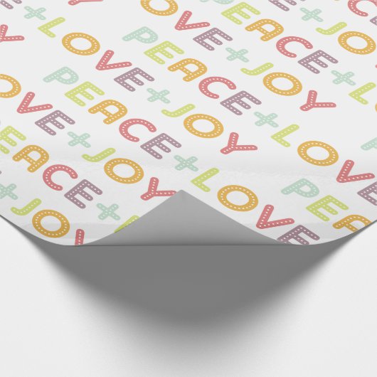VREDESLICHTING JOY TYPOGRAPHY FEESTDAGEN FESTIVE CADEAUPAPIER (Hoek)