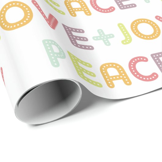 VREDESLICHTING JOY TYPOGRAPHY FEESTDAGEN FESTIVE CADEAUPAPIER (Rol Hoek)