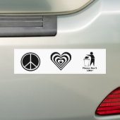 Vredesliefde en alsjeblieft niet strooien: Zwart e Bumpersticker (Op auto)