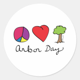 Vredesliefde en bomen - Arbor Day Ronde Sticker