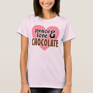 Vredesliefde en chocolade t-shirt