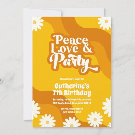 Vredesliefde en feestdag uitnodiging (Voorkant)