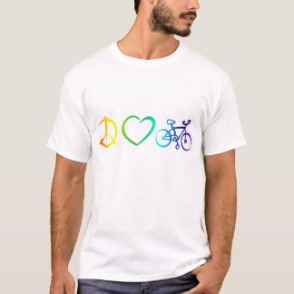 vredesliefde en fietsen t-shirt