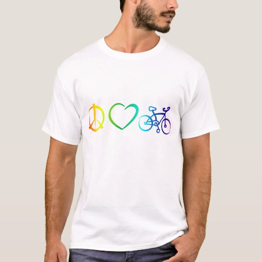 vredesliefde en fietsen t-shirt (Voorkant)