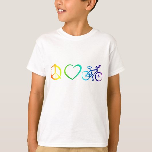 vredesliefde en fietsen t-shirt (Voorkant)