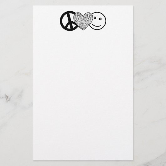 Vredesliefde en geluk Briefpapier (Voorkant)